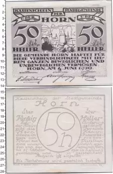 Банкнота 50 геллеров Германия : Нотгельды 1920 года
