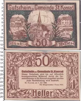 Банкнота 50 геллеров Германия : Нотгельды 1920 года