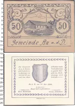 Банкнота 50 геллеров Германия : Нотгельды 1920 года