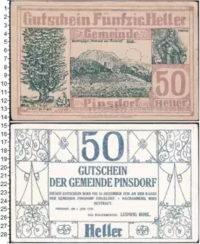 Банкнота 50 геллеров Германия : Нотгельды 1920 года