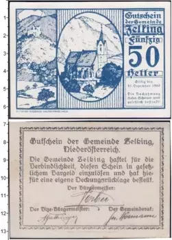 Банкнота 50 геллеров Германия : Нотгельды 1920 года