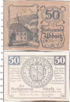 Банкнота 50 геллеров Германия : Нотгельды 1921 года
