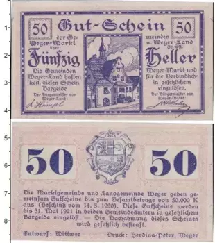 Банкнота 50 геллеров Германия : Нотгельды 1921 года