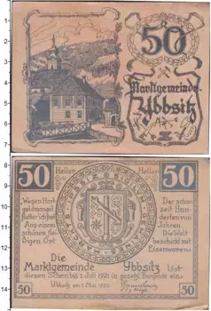 Банкнота 50 геллеров Германия : Нотгельды 1921 года