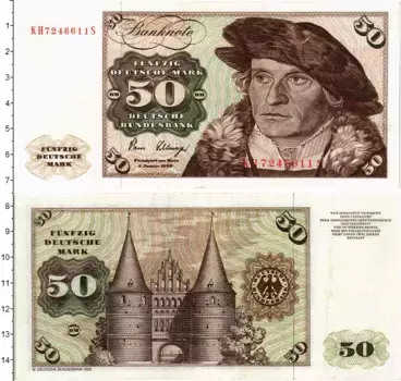Банкнота 50 марок ФРГ 1980 года Бартель Бехам