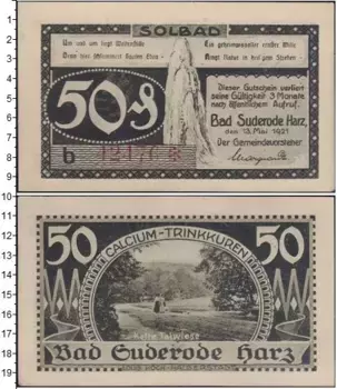 Банкнота 50 пфеннигов Германия : Нотгельды 1921 года Выпуск 13 мая 1921 г