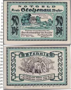 Банкнота 50 пфеннигов Германия : Нотгельды 1921 года Выпуск 1 мая 1921 г