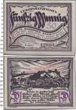 Банкнота 50 пфеннигов Германия : Нотгельды 1921 года Выпуск 1 сентября 1921 г