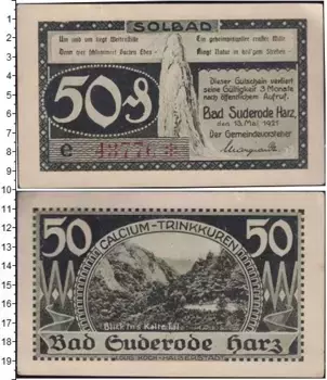 Банкнота 50 пфеннигов Германия : Нотгельды 1921 года Выпуск 13 мая 1921 г