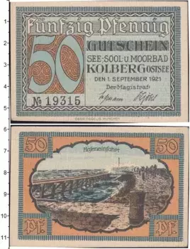 Банкнота 50 пфеннигов Германия : Нотгельды 1921 года Выпуск 1 сентября 1921 г