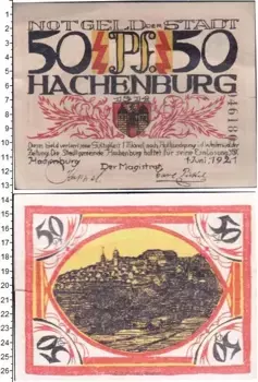 Банкнота 50 пфеннигов Германия : Нотгельды 1921 года Выпуск 1 июня 1921 г