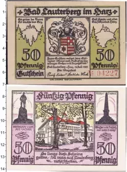 Банкнота 50 пфеннигов Германия : Нотгельды 1921 года Выпуск 15 июля 1921 г