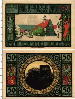Банкнота 50 пфеннигов Германия : Нотгельды 1921 года Лобеда