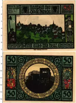 Банкнота 50 пфеннигов Германия : Нотгельды 1921 года Лобеда