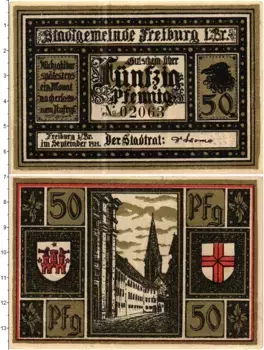 Банкнота 50 пфеннигов Германия : Нотгельды 1921 года Фрайбург
