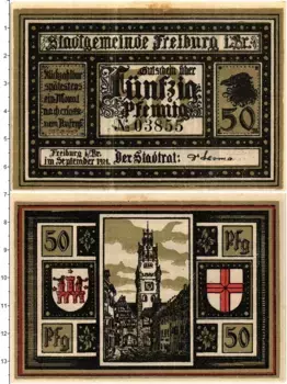 Банкнота 50 пфеннигов Германия : Нотгельды 1921 года Фрайбург