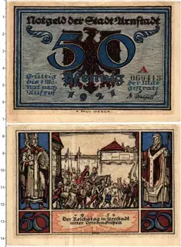 Банкнота 50 пфеннигов Германия : Нотгельды 1921 года Арнштадт