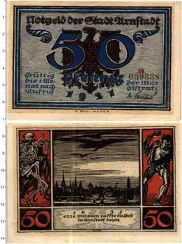 Банкнота 50 пфеннигов Германия : Нотгельды 1921 года Арнштадт