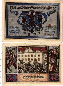 Банкнота 50 пфеннигов Германия : Нотгельды 1921 года Арнштадт