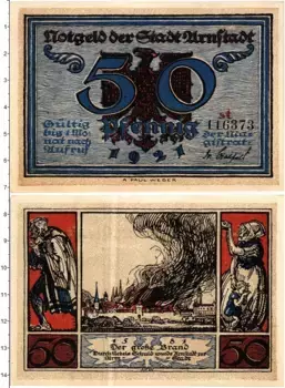 Банкнота 50 пфеннигов Германия : Нотгельды 1921 года Арнштадт
