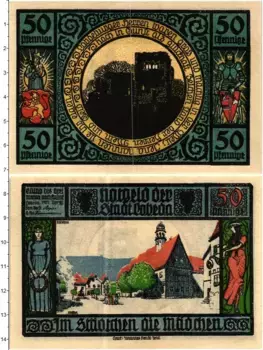 Банкнота 50 пфеннигов Германия : Нотгельды 1921 года Лобеда