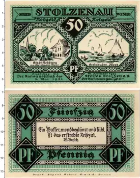 Банкнота 50 пфеннигов Германия : Нотгельды 1921 года Штольценау