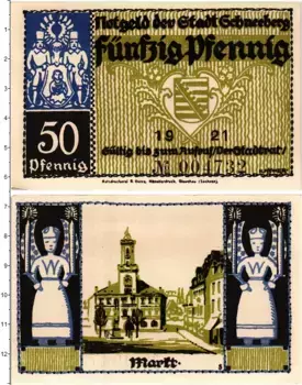 Банкнота 50 пфеннигов Германия : Нотгельды 1921 года Шнеберг