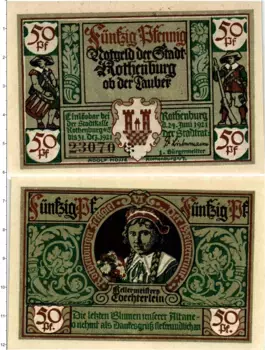 Банкнота 50 пфеннигов Германия : Нотгельды 1921 года Ротенбург-об-дер-Таубер