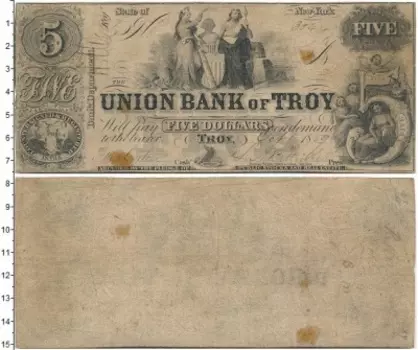 Банкнота 5 долларов Америки 1859 года Нью Йорк