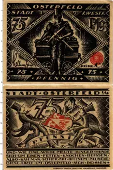 Банкнота 75 пфеннигов Германия : Нотгельды 1921 года Остерфельд