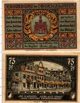 Банкнота 75 пфеннигов Германия : Нотгельды 1921 года Верхняя Силезия