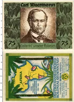 Банкнота 75 пфеннигов Германия : Нотгельды 1922 года Африканские коллонии
