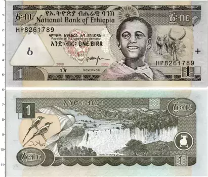 Банкнота бирр Эфиопии 2008 года Улыбающийся мальчик, коровы