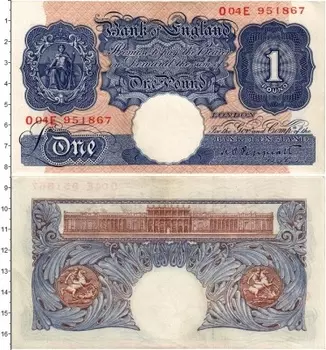 Банкнота фунт Англии 1948 года Георг VI
