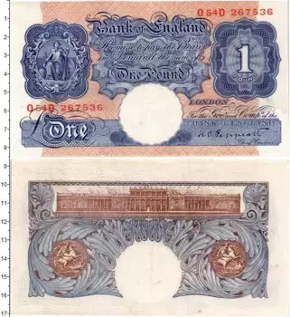 Банкнота фунт Англии Выпуск 1934-1939 гг