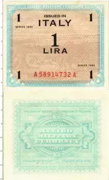 Банкнота лира Италии 1943 года