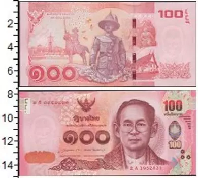 Банкнота 100 бат Таиланда Рама IX
