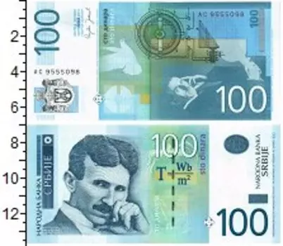 Банкнота 100 динар Сербии 2006 года Портрет Н