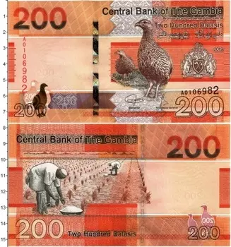 Банкнота 200 даласи Гамбии 2019 года