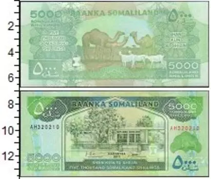 Банкнота 5000 шиллингов Сомалиленда 2011 года Гарджейза