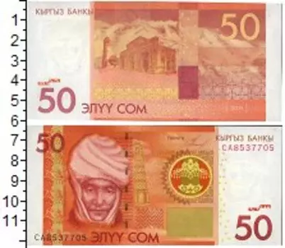 Банкнота 50 сомов Киргизии 2009 года Портрет К