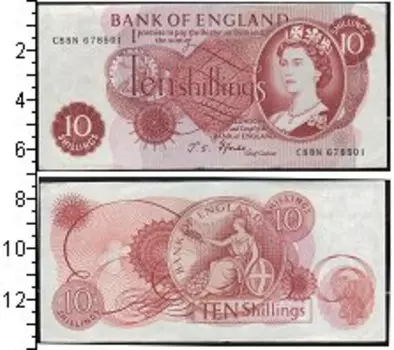 Банкнота 10 шиллингов Англии 1966-1970