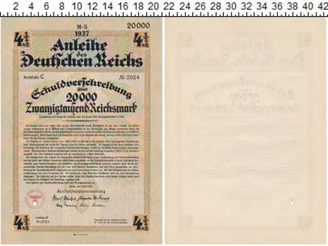 Банкнота 200000 марк Германия : Нотгельды 1937 года