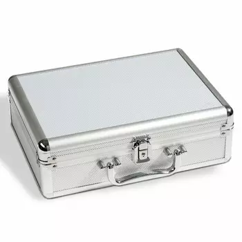 Чемодан для монет Cargo S6 (41x41мм) (322414) Кейсы Размер 290x210x80 мм, материал: сплав алюминия, обшивка велюровая, синего цвета, закрывается на замок (2 ключа прилагаются)
