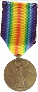 Медаль Англии Бронза За победу в Первой Мировой войне 1914-1919 гг