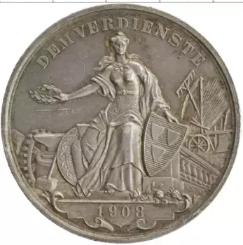 Медаль Австрии 1908 года Серебро Амштеттен