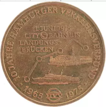 Медаль ФРГ 1975 года Бронза Гамбург