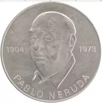 Медаль ГДР 1973 года Медно-никель Пабло Неруда