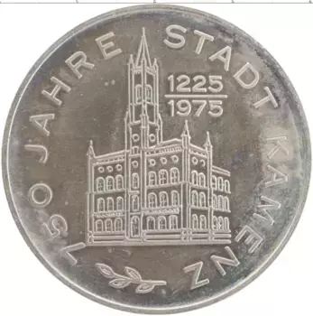 Медаль ГДР 1975 года Медно-никель 750 лет Каменц