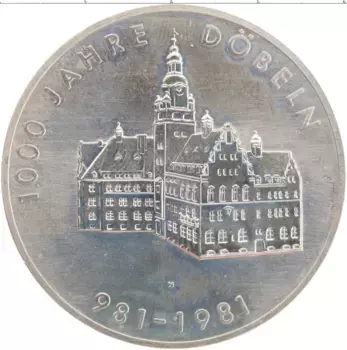 Медаль ГДР 1981 года Медно-никель 1000 лет Доблен